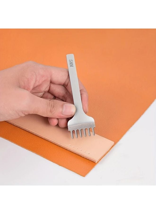 4PCS 6mm Spacing 4 Teeth Faux Leather Punch Set Diamond Cutting Tool For Belt Wristband DIY - Image 3